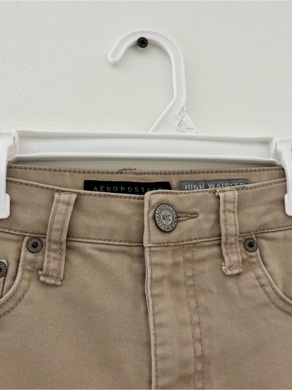 Aeropostale Tan High Waisted Jeggings/ Khaki Skinny Jeans - Picture 2 of 5